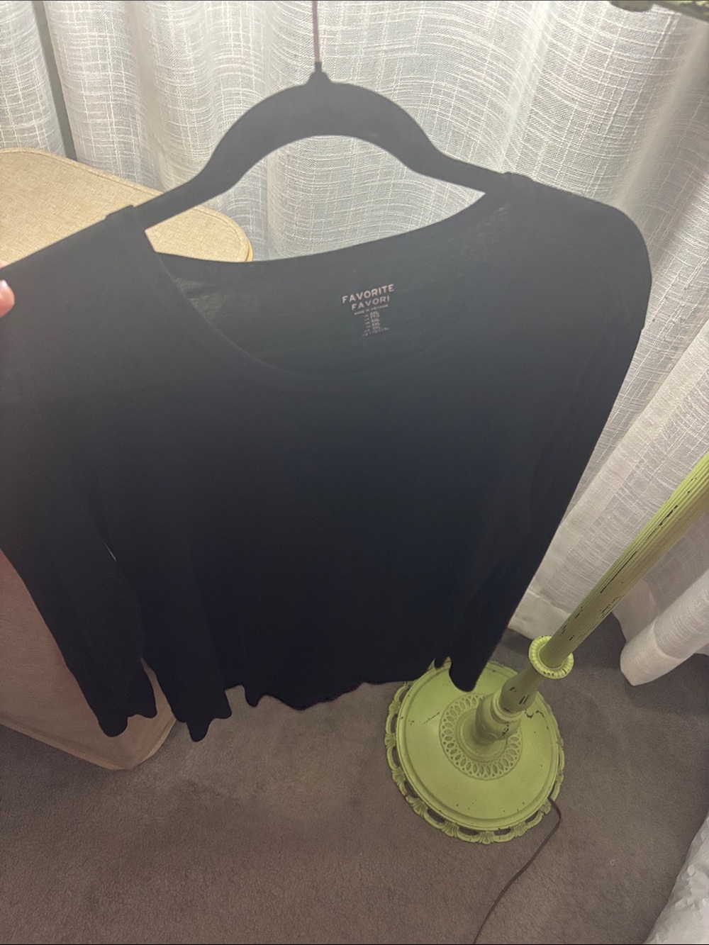 GAP Black Long Sleeve Crew Neck Tee